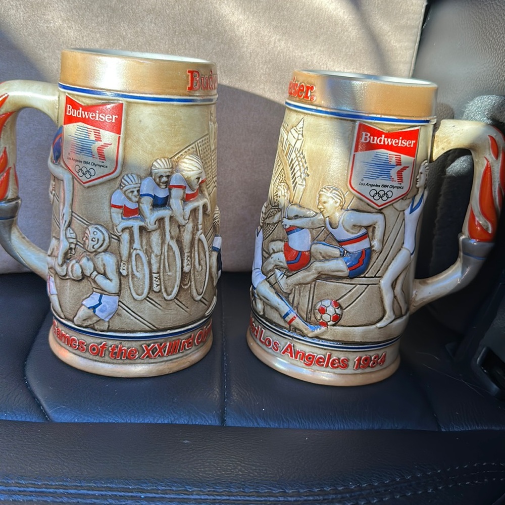 Set of 2 1984 Olympic steins Budweiser